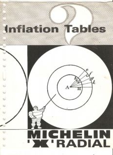 michelin x radial tire inflation tables c1967 