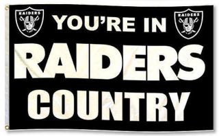 Oakland Raiders NFLYoure in Raiders Country 3 x 5 Flag with Free 