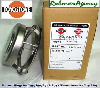 toyostove burner ring assembly laser 56 no 20478343 time left