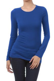 basic long sleeve womens solid top t shirt s m