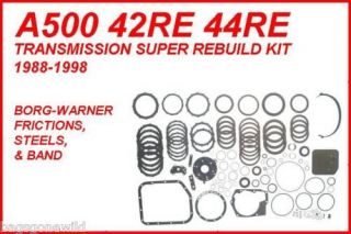 A500 42RE 42RH 44RE SUPER REBUILD KIT BORG WARNER FRICTIONS STEELS 