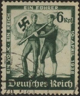 Stamp Germany Mi 662 Sc 484 WWII Nazi 3rd Reich Austria Flag 