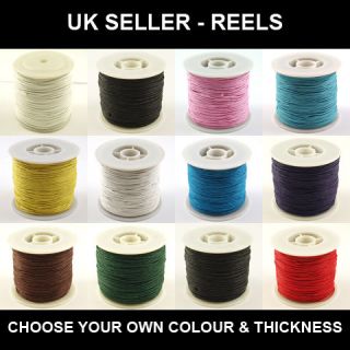 WAXED COTTON CORD REELS   20 to 90 Metres   1mm, 1.5mm, 2mm