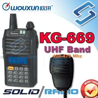 Wouxun KG 669 UHF 400 470 Mhz 2 way radio FREE earpiece + Speaker hand 