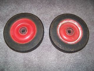 PAIR OF 7 1/4 Inch Red Rubber Tires for WAGON or Pedal Car ?????