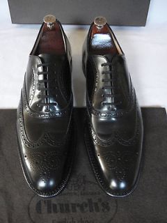 NEW Churchs New York Black Polished Leather Brogues Shoes UK 8.5 F 