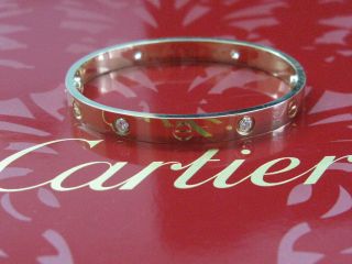 cartier 18kt 4 diamond love bracelet yg sz 16 ug2282
