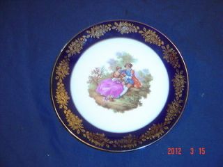   FRANCE FRAGONARD COURTING COUPLE CABINET PLATE 481 CW GOLD GILDING