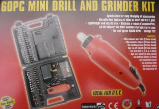 60pc Mini Drill Sander Grinder Kit in Carry Case Grinding Engraver 