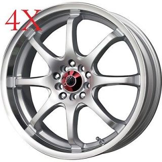 Drag Wheels DR 55 17x7 4x100 4x114.3 et40 Silver Rims Altima Centra 