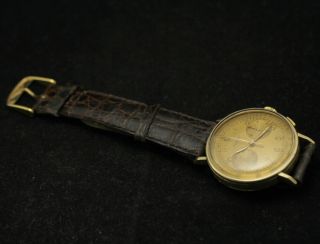 Vintage Longines Chronograph Cal 13ZN 18K Solid Yellow Gold Men Watch 
