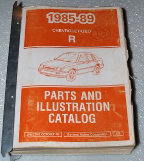1985 1989 Chevrolet R Geo Spectrum Parts Catalog Manual