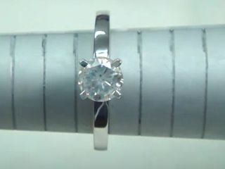 01 CT ROUND CUT DIAMOND SOLITAIRE ENGAGEMENT RING 14K WHITE GOLD
