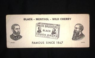 Smith Brothers Black Cough Drops Vintage Postcard Ad