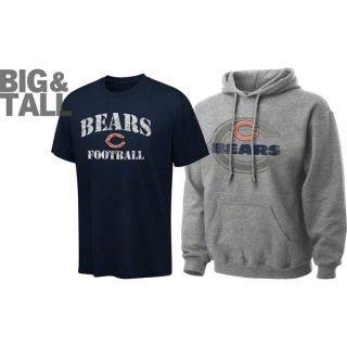 Chicago Bears Big Tall Replay IV T Shirt and Hooded Sweatshirt Combo 
