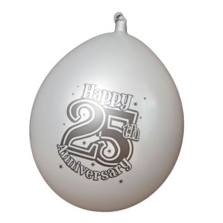 10 Silver Wedding 25 Anniversary Balloons