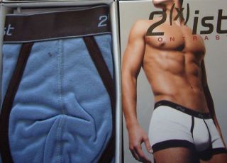 NEW MENS 2xist Contrast No Show TRUNK BLUE 1033 S