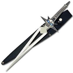 New 17 Stainless Devil Glare Sword w Leather Sheath