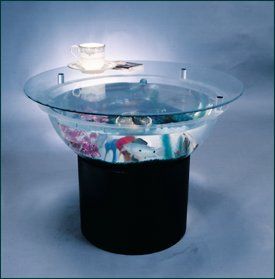 24 diameter coffee table with 5 gallon fish aquarium