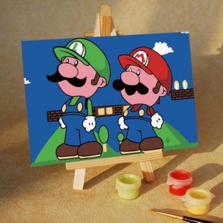 Magic DIY Paint by Number 6 4 Kit Lovely Super Mario Good Gift for 