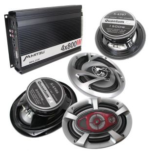  Car Amplifier 2 6x9 Two 6 5 Speakers Bundle Amp Amps Package
