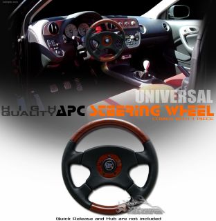 14APC Leather Burl Wood Steering Wheel Universal Grant