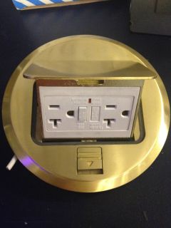 ELECTRICAL POP UP COVER WITH GFI BRASS FLOOR OUTLET LAMP OUTLET