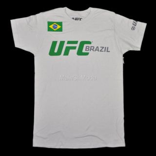New Mens UFC T Shirt MMA Vale Todo Grey Green Brazil Flag Worldview 