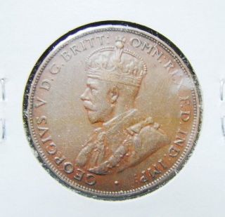 Australia 1928 One Penny Bronze Coin King Georgivs V