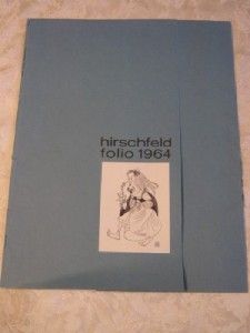 Vtg 1964 Albert Hirschfeld Folio with 4 Prints Jimmy Durante David 