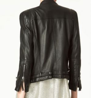   Black Faux Leather PU Slim Casual Biker Jackets Coats s M L