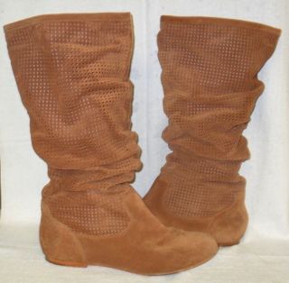 UGG WOMENS Brown Abilene Stout Suede Perforated Slouch Boots 1947 Size 