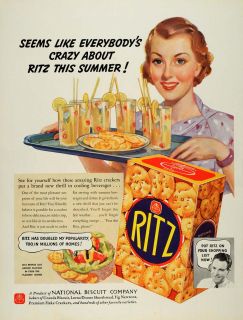 1936 Ad Ritz Crackers Nabisco National Biscuit Uneeda Original 