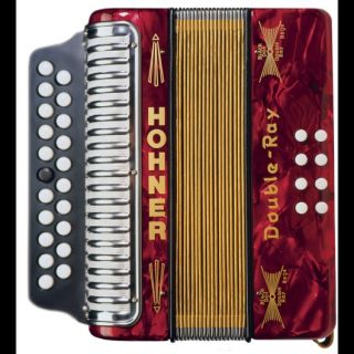   Accordion Double Ray Pearl Red Irish Style C D 21 8 Button Accordian