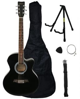 New Adult Crescent Black Electric Acoustic Guitar Acc Stand