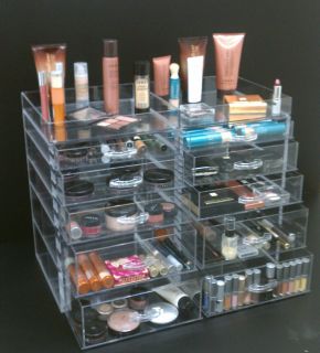 Acrylic Lucite Clear Cube Makeup Organizer with 6 14 Drawers