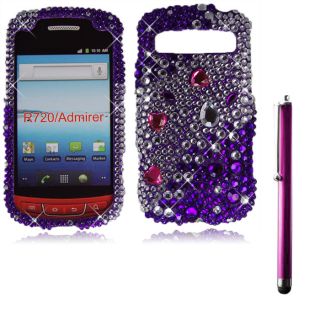 For Samsung Admire R720 Metro Pcs Purple Diamond Bling Case Cover 