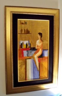 Adriana Naveh Original Acrylic on Canvas Look at Me Signed Framed 