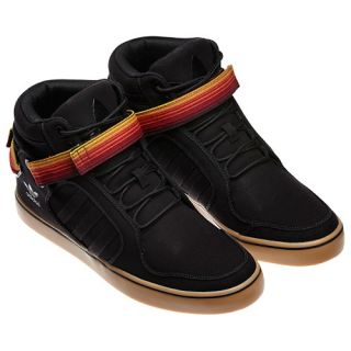 RARE Adidas Adi Rise Canvas Black Velcro Strap Mid Mens Shoes Size 8 