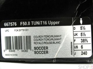 NIB Adidas Soccer F50.8 TUNiT 16 Upper Shoe Cleat Men 6