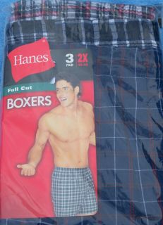 Underwear Mens Boxer Shorts Traditional Patterns Hanes 2X 3X Big 