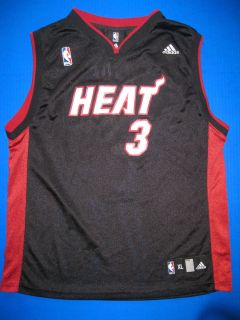    youth XL 18 20 Miami Heat Adidas NBA basketball jersey black shirt