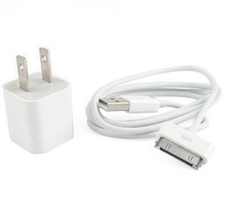 in 1 Car Charger Wall USB Sync Data Cable for Apple iPhone 4 4S 3GS 