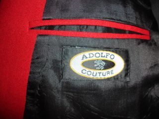 Adolfo Red Double Breasted Sport Coat/Blazer/Jacket Mens 44 R