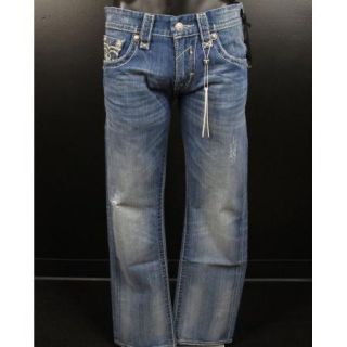Mens Rock Revival Jeans Straight Leg Adrien T2 RJ8709 Diamond Leather 