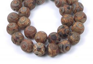 12mm tibetan old agate round beads 16 pcs