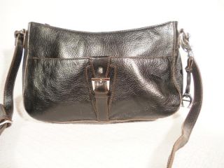 Etienne Aigner Black Genuine Leather Signature Lining Purse Handbag A 