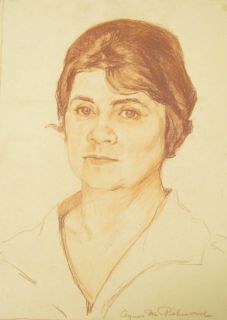 Agnes M Richmond Original Drawing Portrait 1920s Listed
