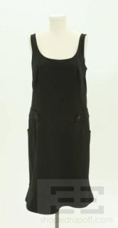 Akris Punto Black Button Detail Pocket Sleeveless Dress Size 12