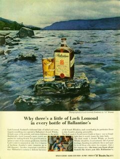 1962 Balantines Scotch ad ~ Loch Lomond, Scotland ~ Scotch Whisky on 